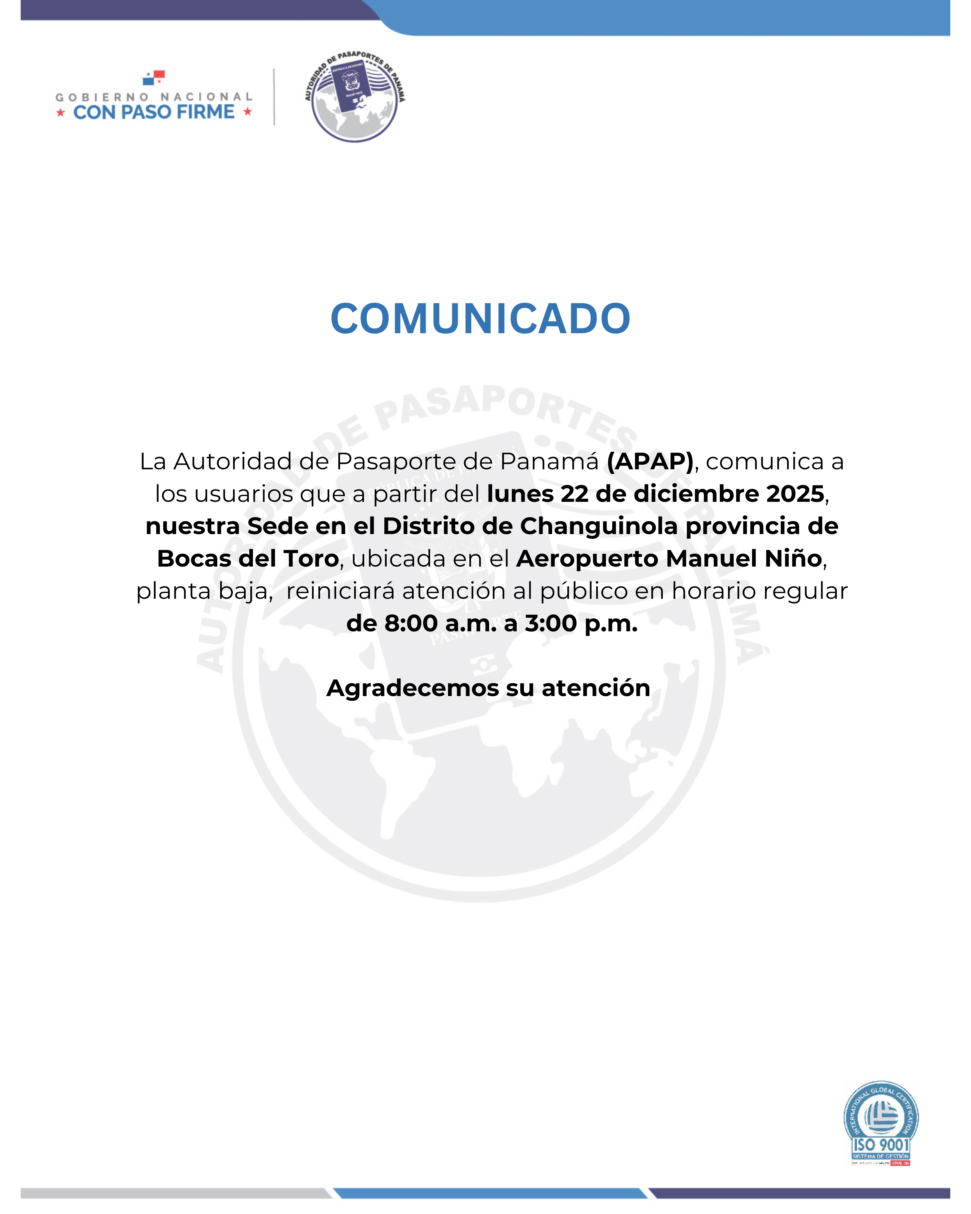 COMUNICADO